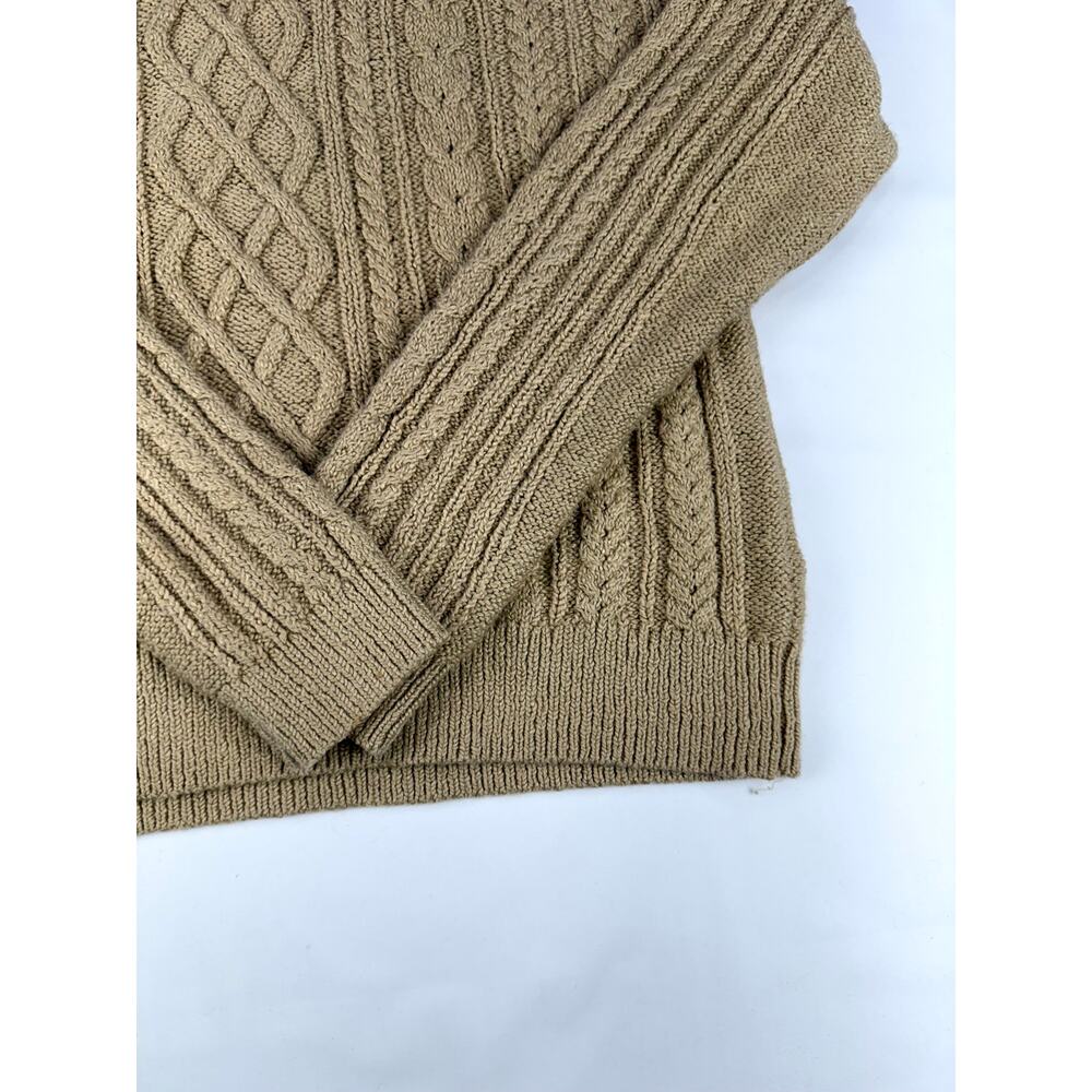 J. Crew Women’s Mock neck Cable Knit Sweater Cotton Blend Cashew Size M - Picture 5 of 11